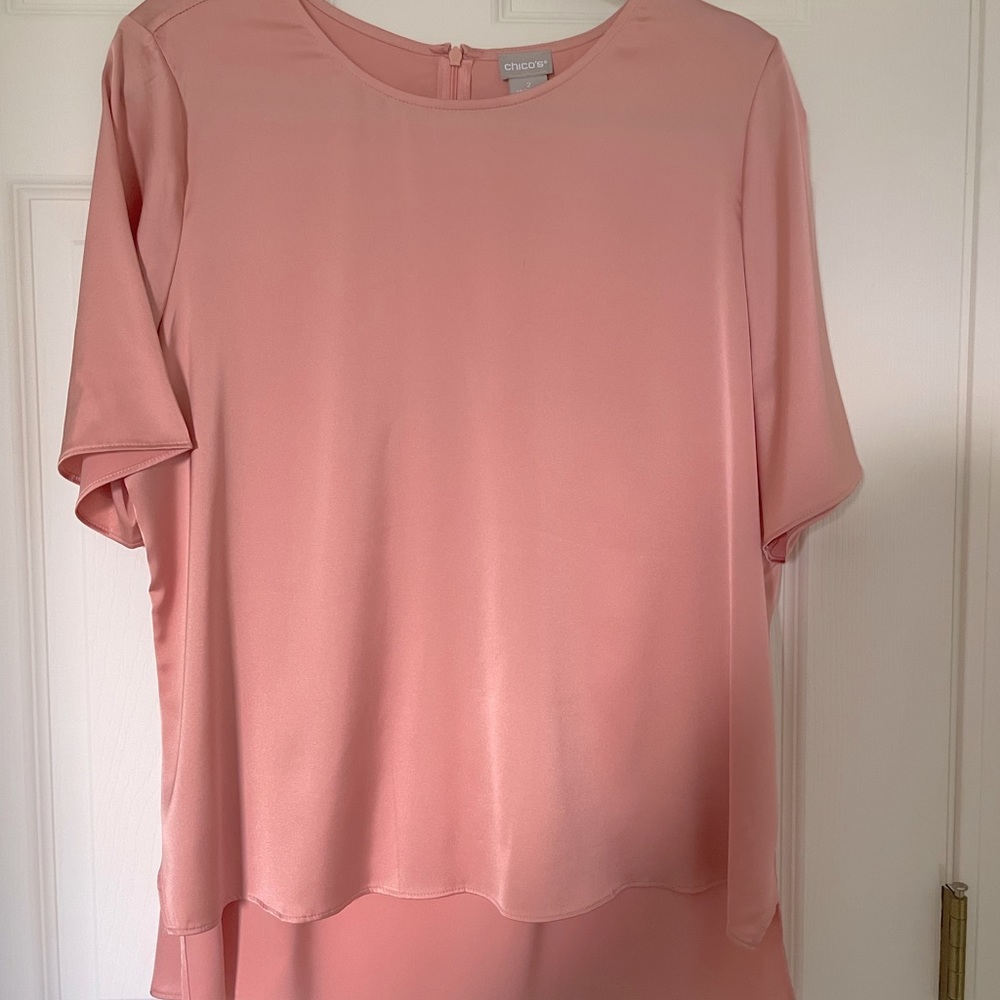 Chicos short sleeved silky top Size 2